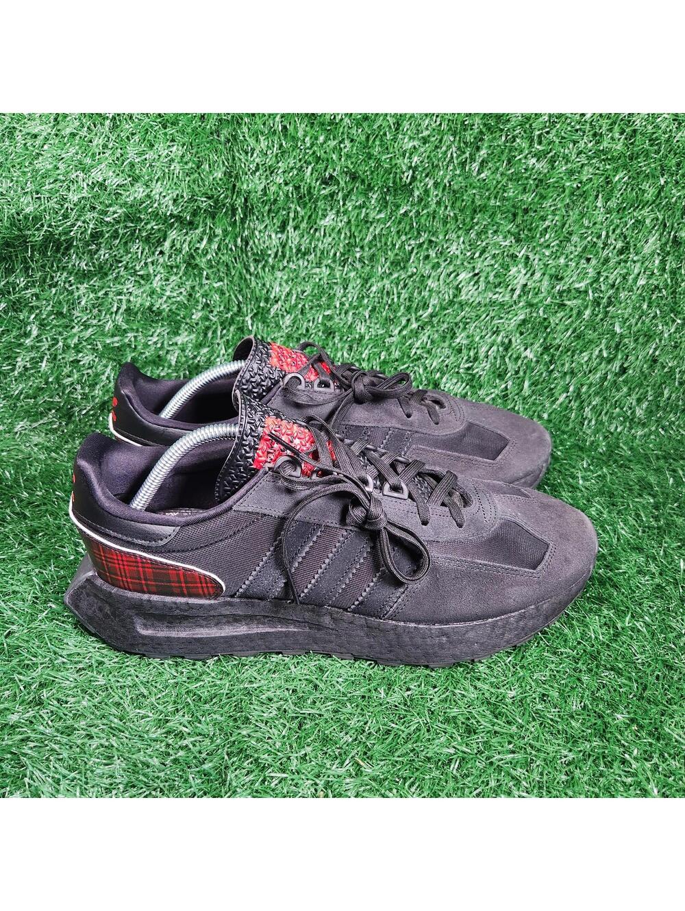 Adidas Mens Retropy E5 GZ4619 Black Red Low Top Lace-Up Sneakers Shoes Size 11.5